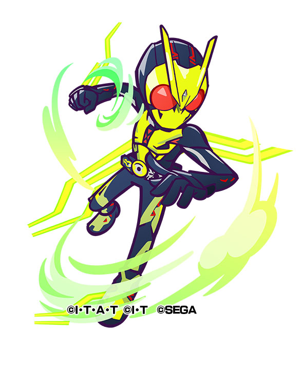 「プラスぷよ」を増やしつつ自身の攻撃を爆裂攻撃にするスキルと、味方全体のステータス強化となぞり消し数を増やすリーダースキルを持つ「仮面ライダーゼロワン」。★7になるとベルトと名前を新たにした「仮面ライダーゼロツ―」の姿に。なぞり消しを増やして最適な未来をつかみ取ろう！