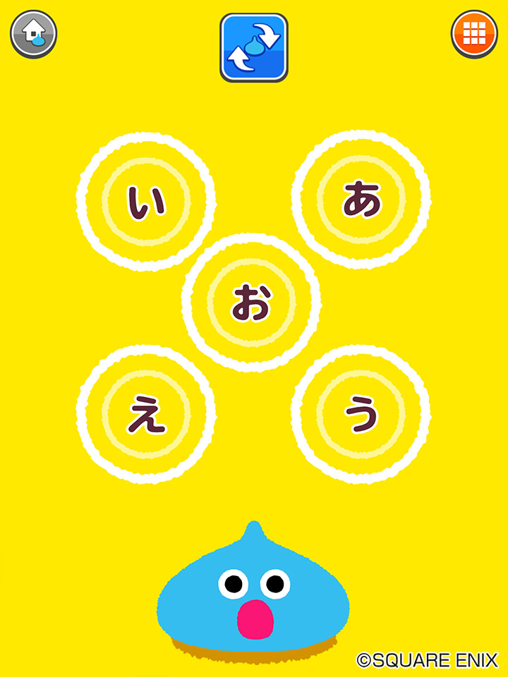 画面に表示された文字をタップしてみよう！ スライムが文字を読んでくれるよ