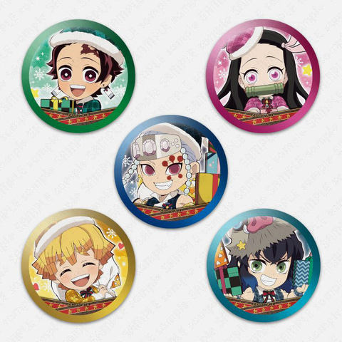 鬼滅の刃 缶バッジ ラバスト クリスマス バレンタイン ufotablecafe サンタ服姿の宇髄さんも! ufotable Cafeなどで「鬼滅の刃