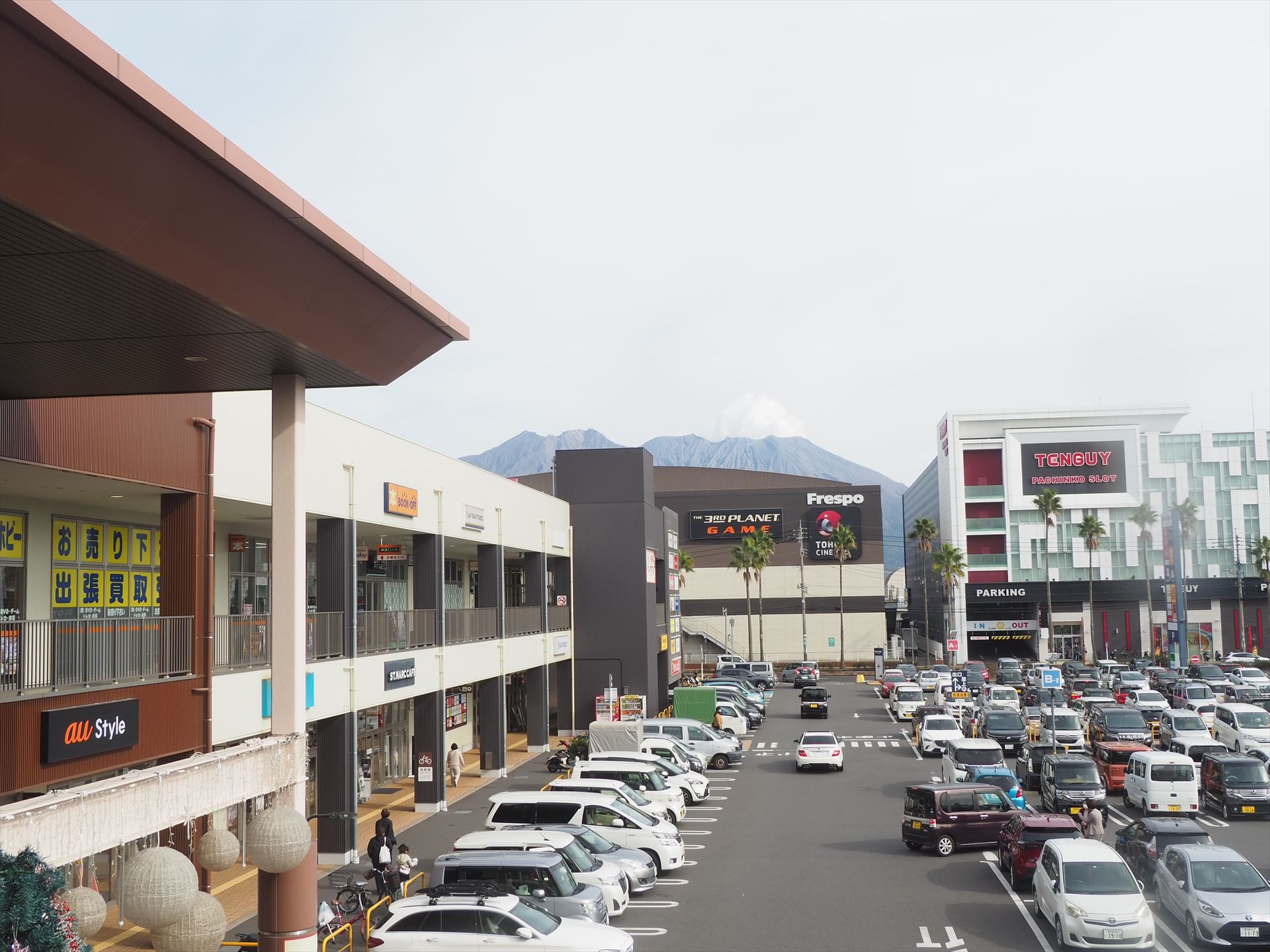 2Fからは桜島の噴煙が見える