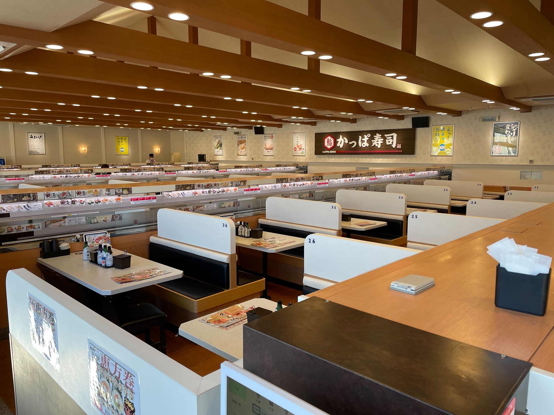 取材場所となったかっぱ寿司　板橋店。広々とした店内となっている