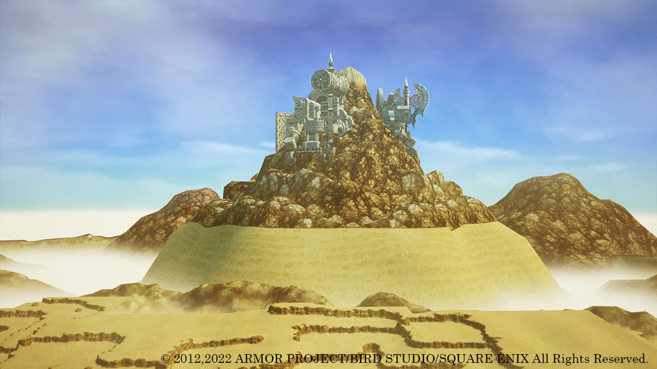 大陸中央にそびえ立つカルサドラ火山の頂上には、古代の英雄・三闘士の巨像がある