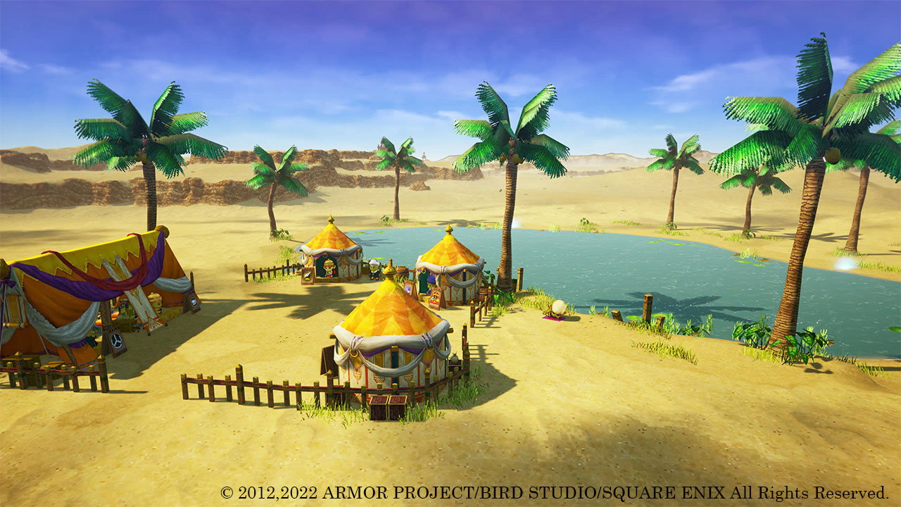 砂漠を横断する冒険者が立ち寄る宿屋。豊富な水をたたえるオアシスに隣接している