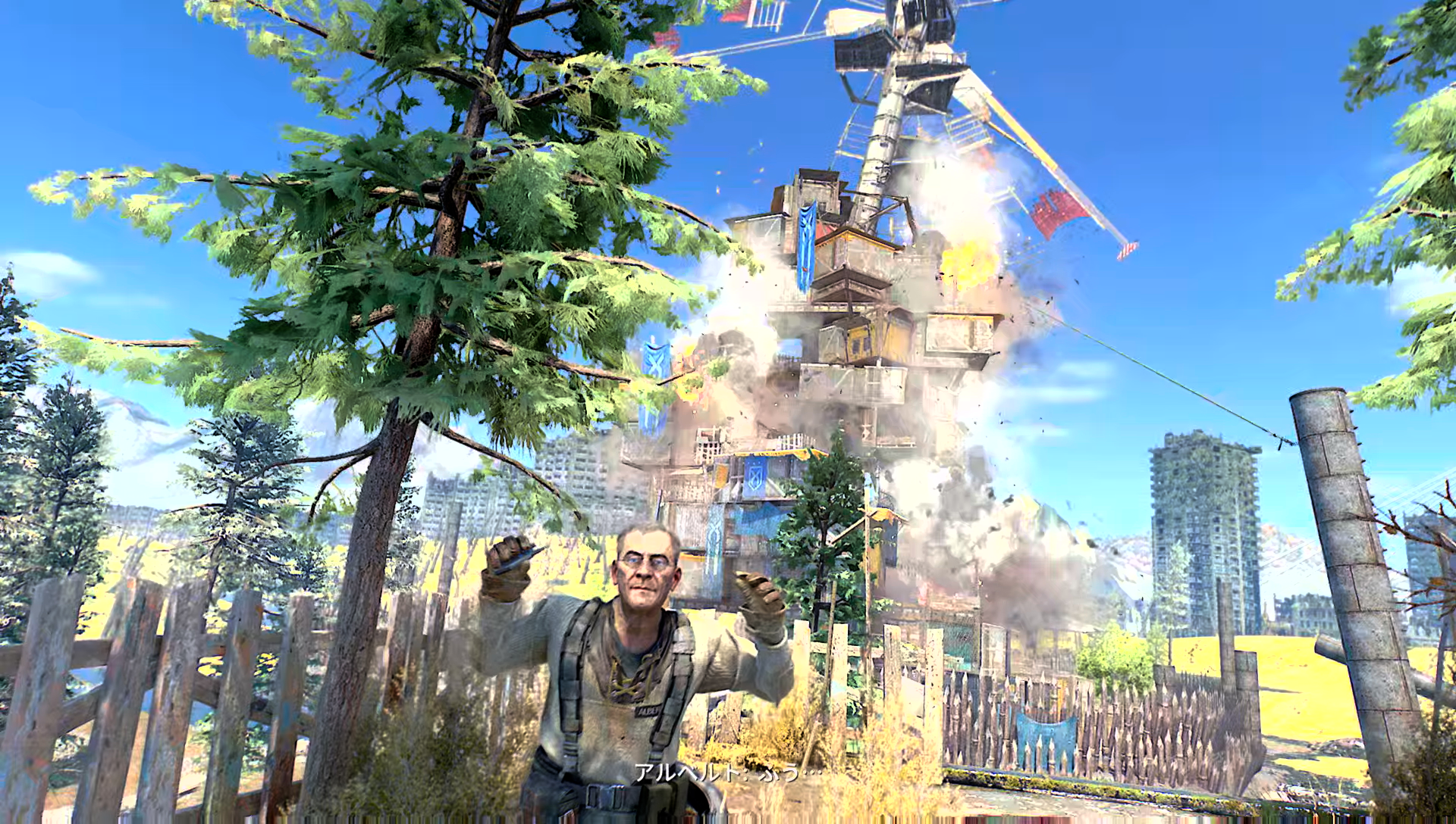 筆者はシングルプレイではサバイバー側に肩入れしてストーリーを進めた。PK排斥を進めるソフィーはPKが占拠している風車の爆破計画を進める。サバイバー側のストーリーではエイデン(プレーヤー)自身が風車を破壊するのだが、PK側のストーリーでは"他の誰か"が爆破したことになる。大きな流れは同じなのだが、その過程やキャラクターの動きが選択によって変わってくるのだ