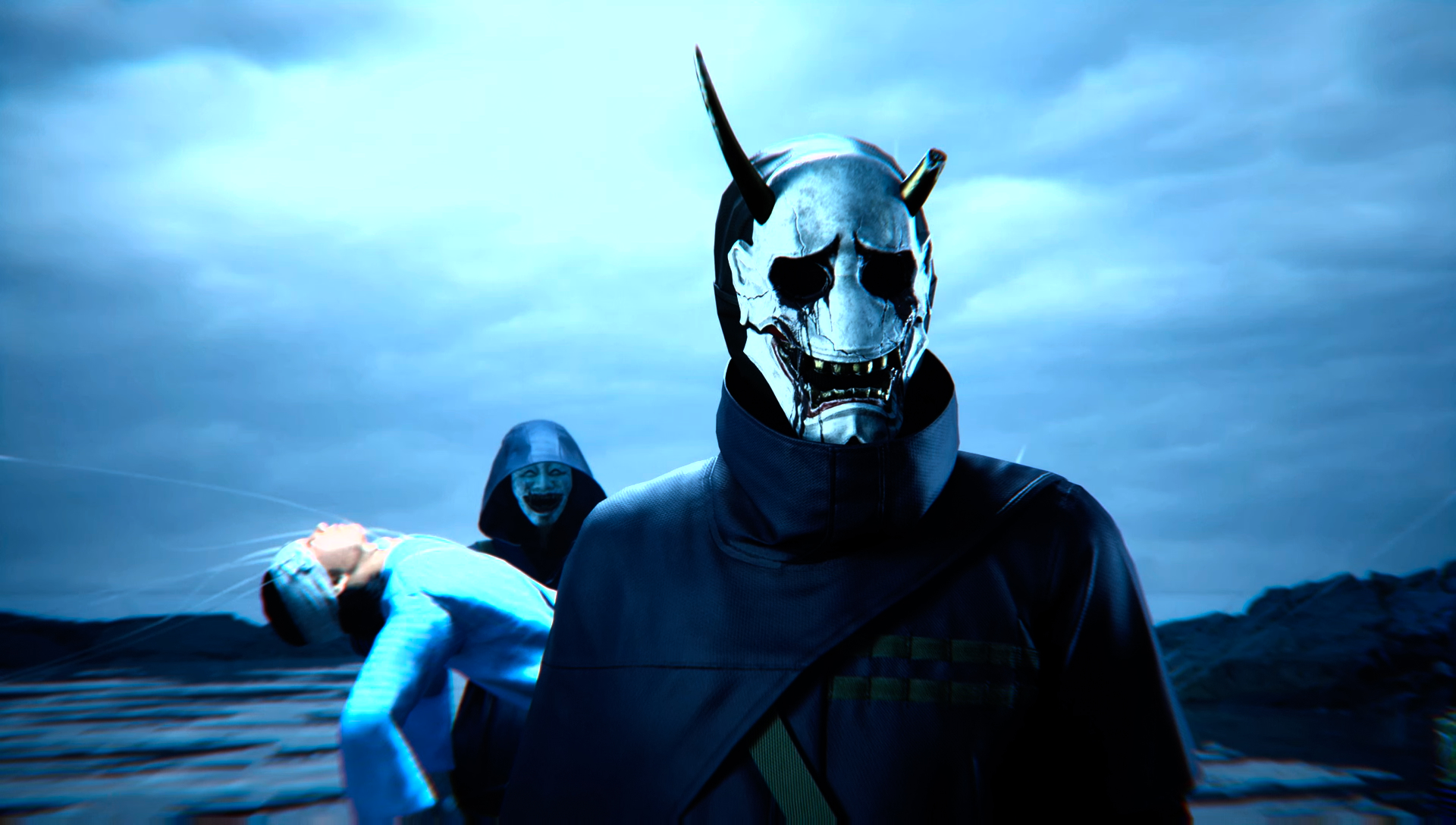 暁人の胸を貫き、妹を連れ去る般若