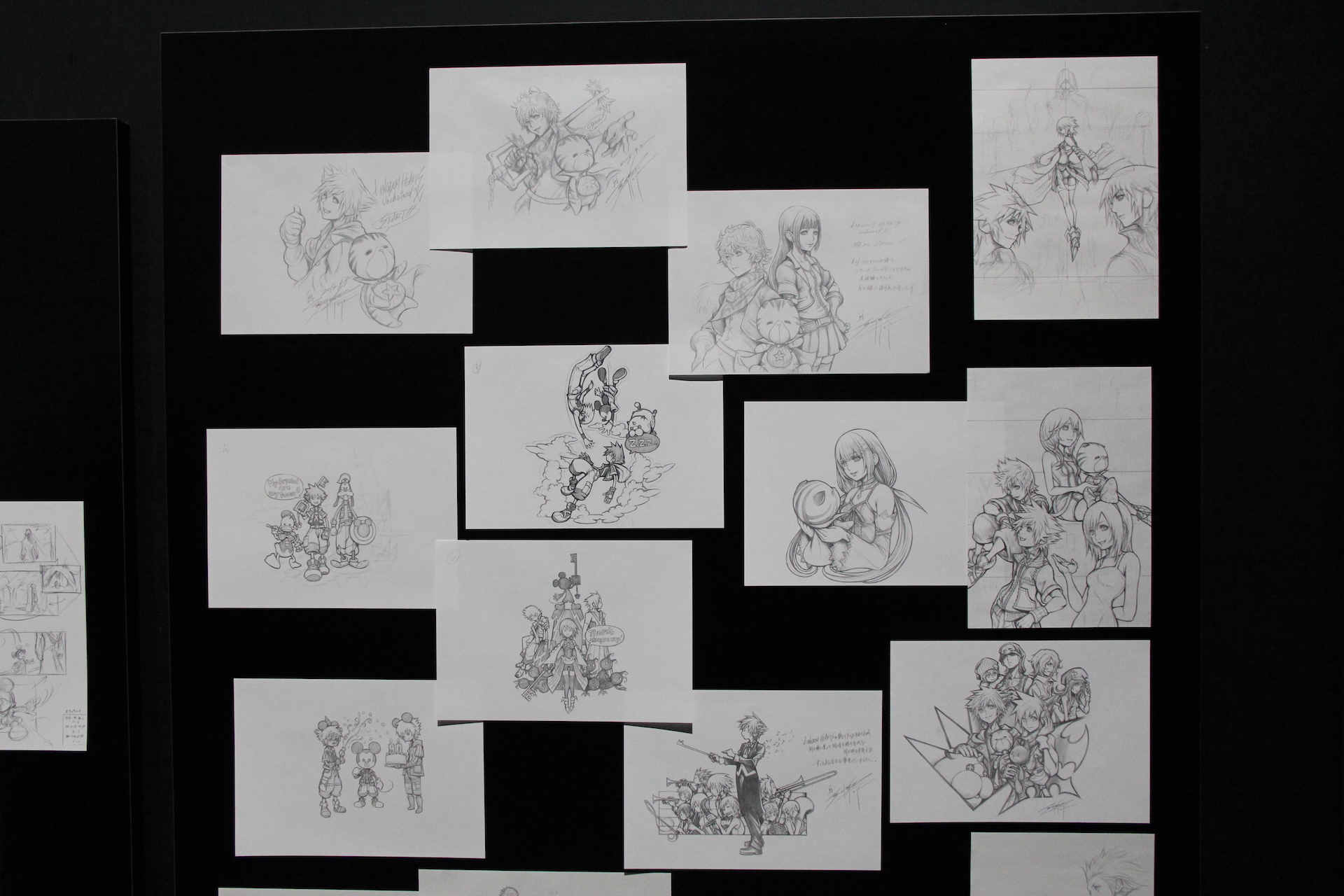 他にも多数の原画などがあったので、一挙に掲載しておこう。なかには、赤字が入れられたものも