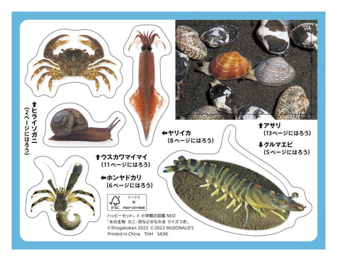 ほんのハッピーセット、絵本「はいたつやさん」＆ミニ図鑑「水の生物