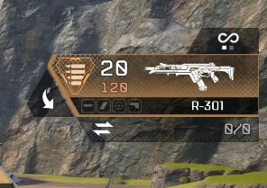 本家「Apex」では18発装填できる「R-301カービン」だが、モバイル版では20発に増えている