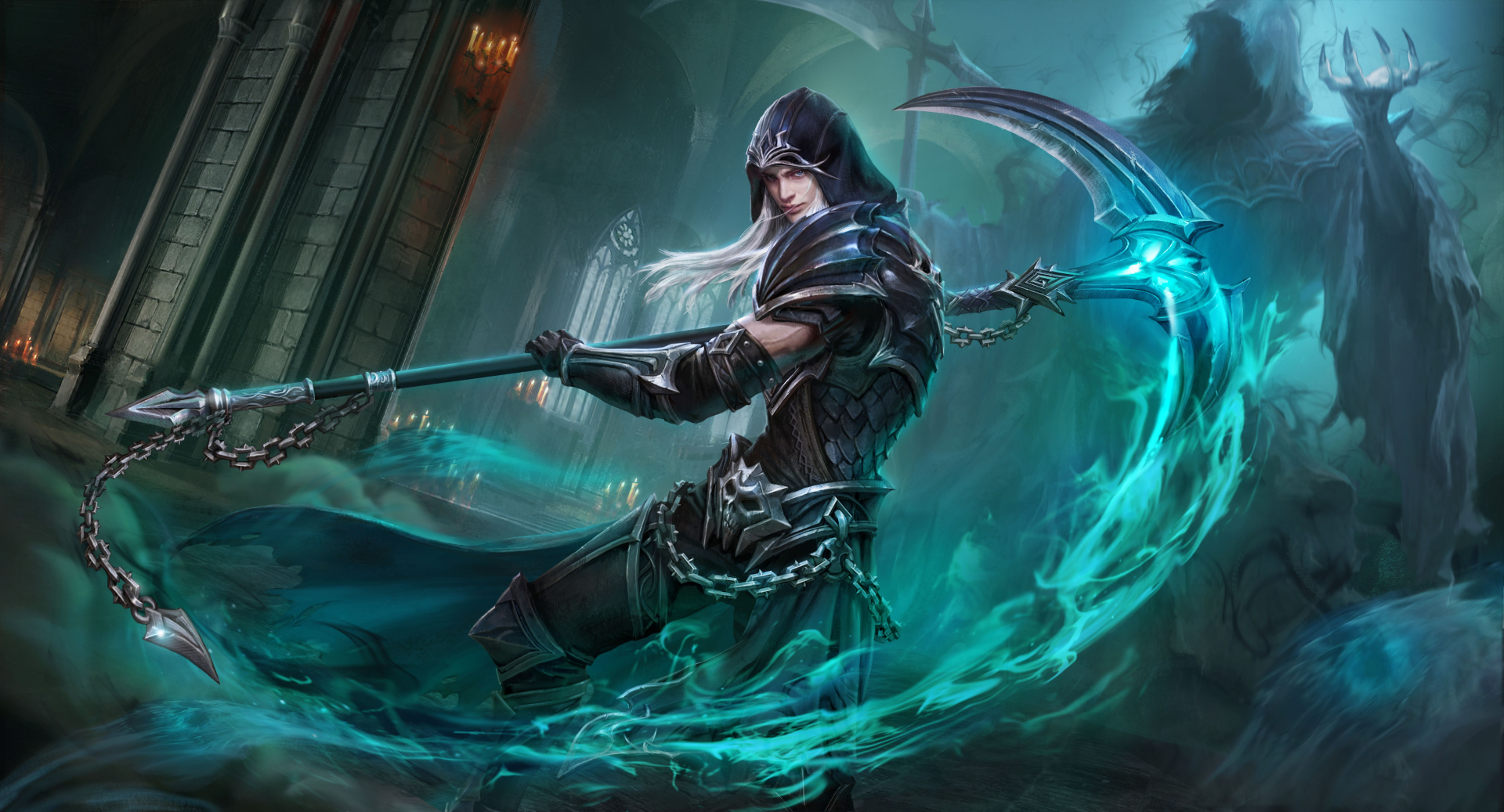 巨大な鎌を振り回して戦う新職業。3セル攻撃で高火力な攻撃が特徴だ