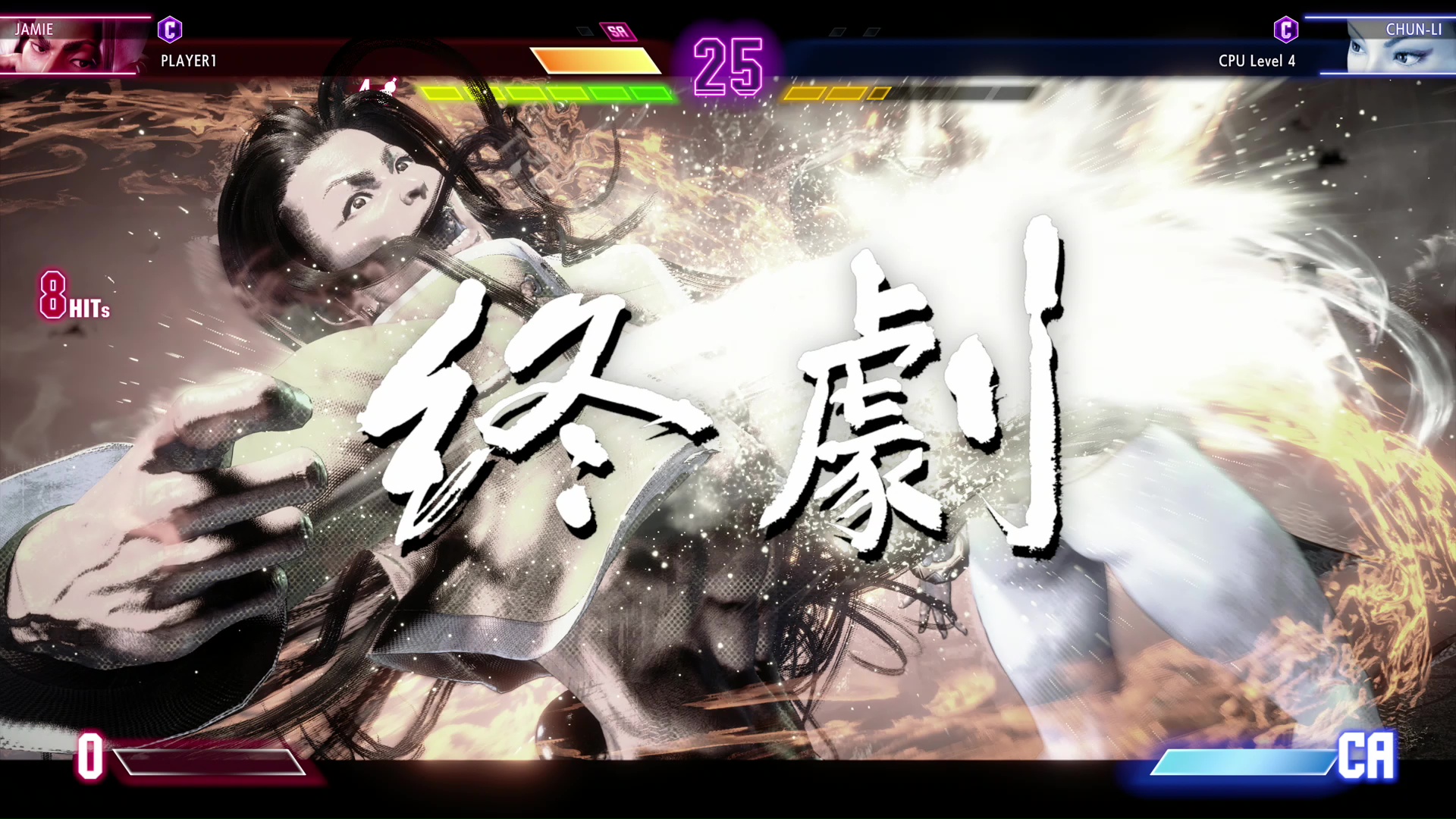 ジェイミーのスーパーアーツ。映画のような面白い演出が入る