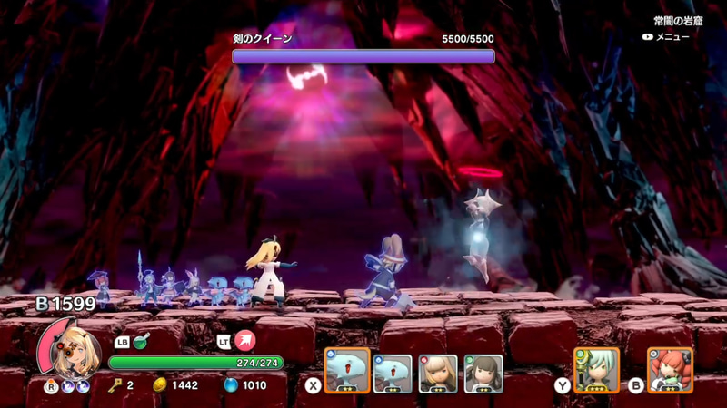 各エリアの途中・最後に待ち受けるボスとのバトル！ ダンジョンに入り直す度にボスは変化するため、毎回一筋縄ではいかない熱いバトルを楽しめる