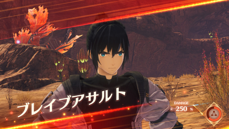 TPが100％を超えると、オーダーしたキャラクターが必殺の一撃を繰り出して、チェインアタック1巡目が終了する。この時右下のチェインゲージがまだ2/3ほど余っているので、ノアのブレイブアサルトが終わると2巡目のチェインアタックに入る