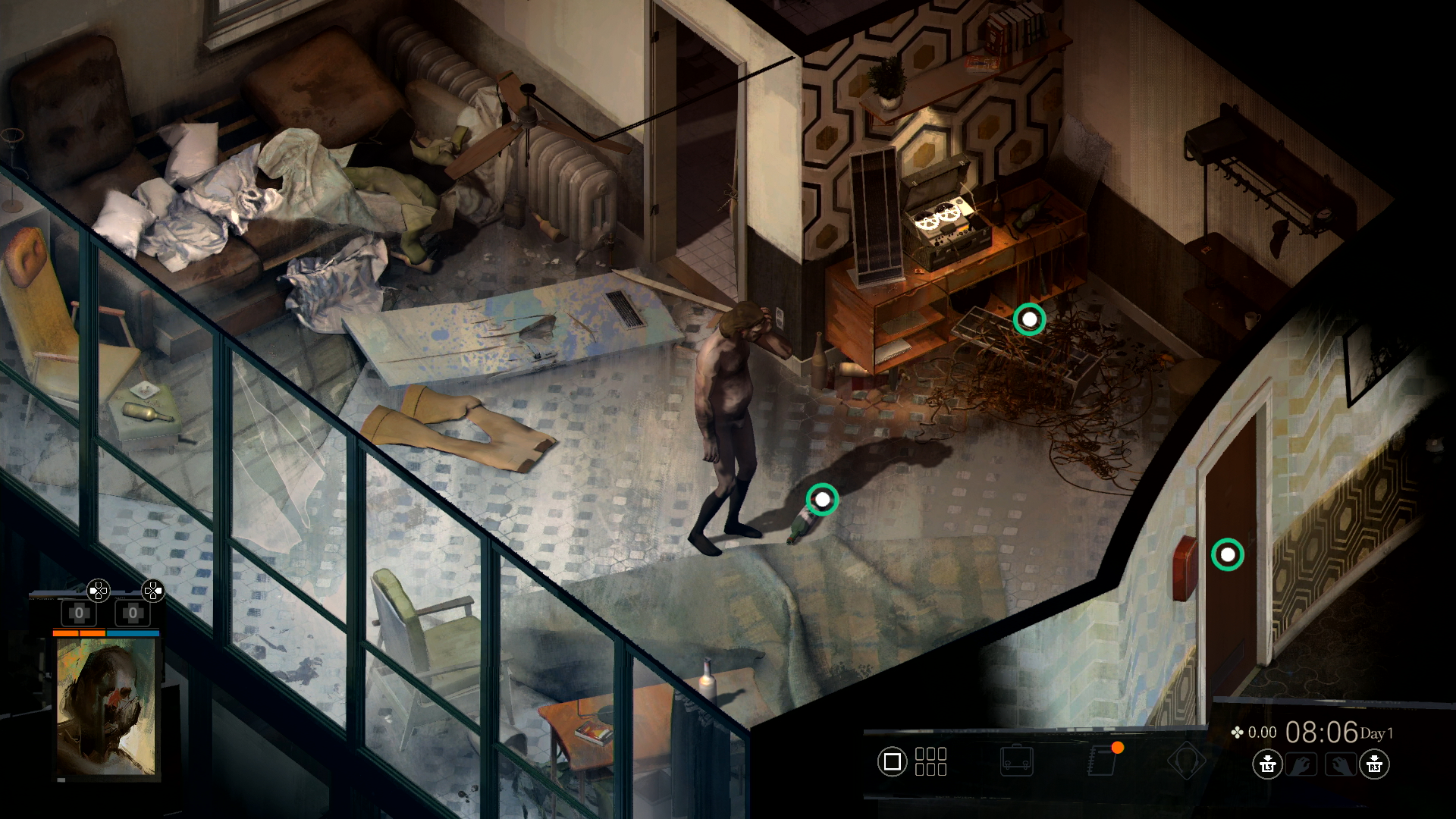 右スティックで注目すべきポイントを選択し探索を進める