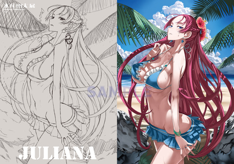 本庄雷太展 戦場のヴァルキュリア 水着クリアファイル セルベリア ユリアナ セガ、「戦場のヴァルキュリア展」が7月31日より開催！ - GAME Watch