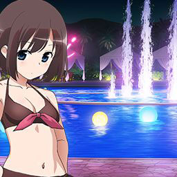 水着姿の怜（背景）