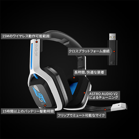 PS5に対応する「A20 ワイヤレスゲーミングヘッドセット」が「楽天