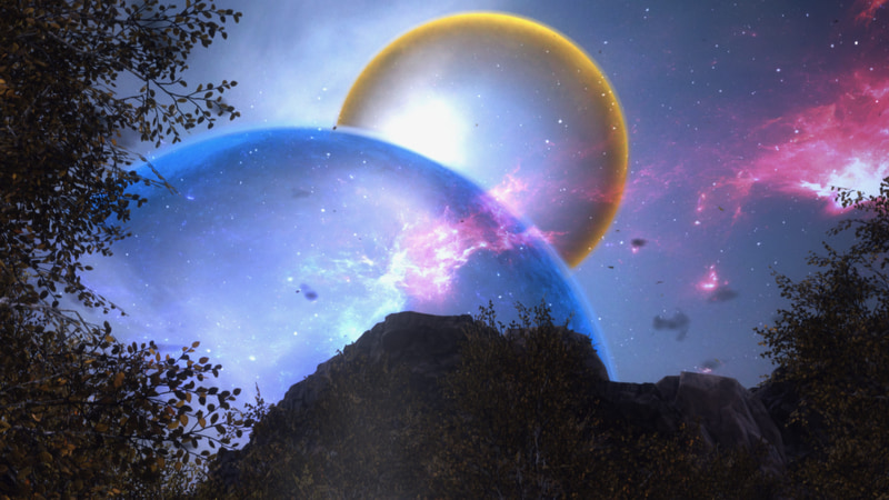 アスター星系第4惑星にはふたつの大きな月があり、この空を見上げるだけでもなかなかのものなのだが、もちろん景色の見どころはそれだけではない