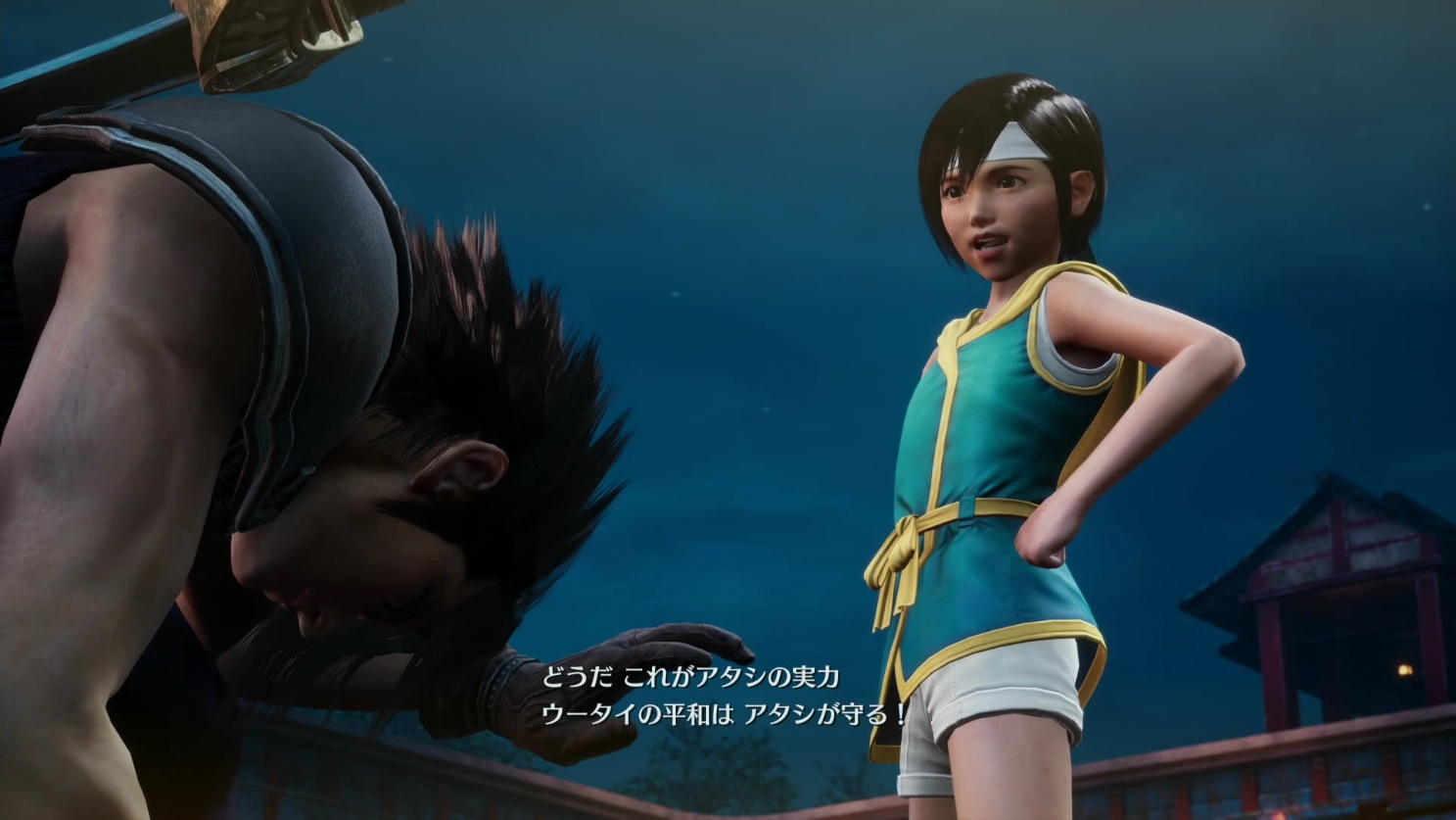 突然現れた謎の少女「ユフィ（CV:境葵乃さん）」。オリジナル版ではテキストのみのやりとりだったが、フルボイスでこのシーンを見るとまた違った面白さがある