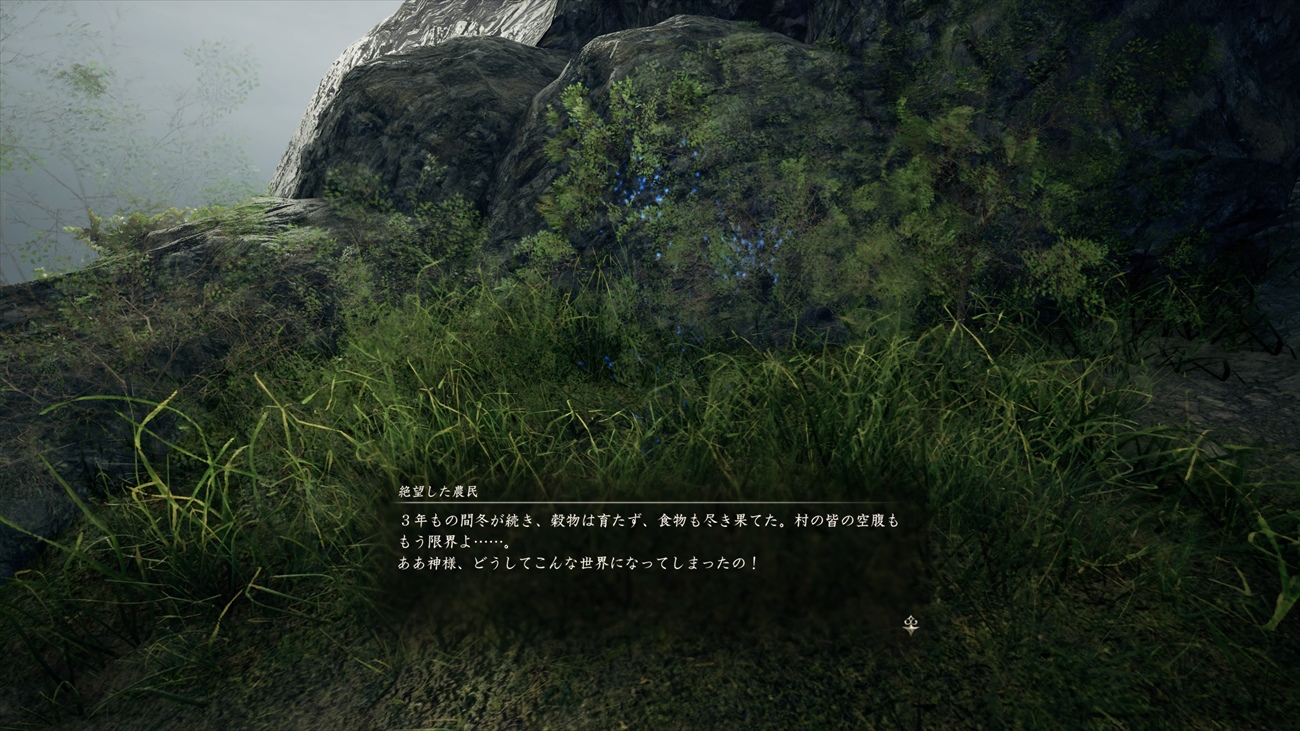 この世界に生きていた人の記憶を読み取ることのできる「欠魂花」。物語の背景を伝えてくれる