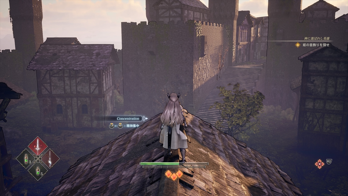 ハイエンドグラフィックスで描かれた背景。崩壊しつつある建造物からは世界が滅亡に向かっていることを感じさせられる