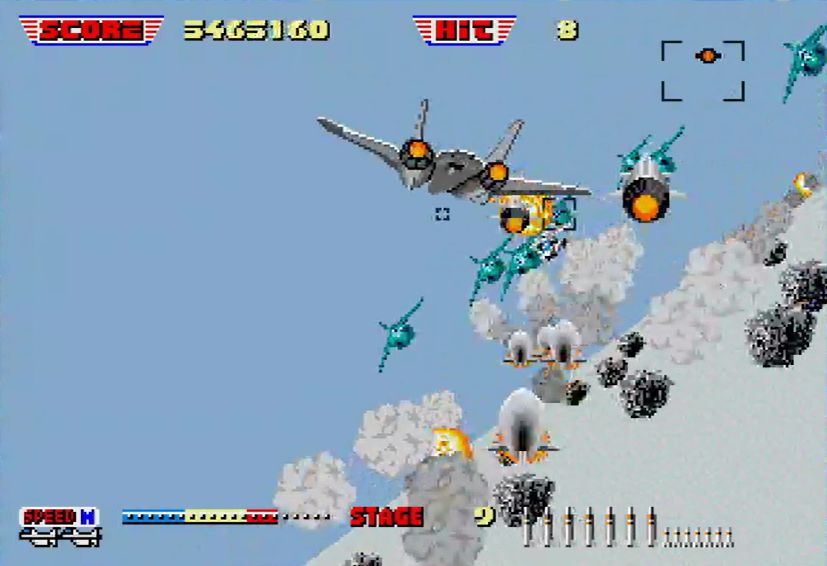 敵機が放つ誘導ミサイルを紙一重でかわすスリルは、一度体験するとヤミツキになってしまう