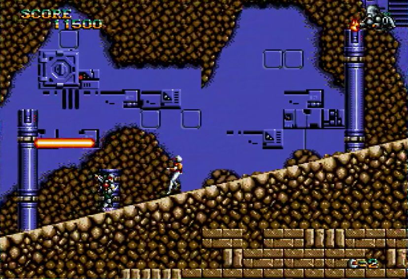 背後から出現した敵は、Cボタンでチェルノブの向きを左に変えて迎撃する