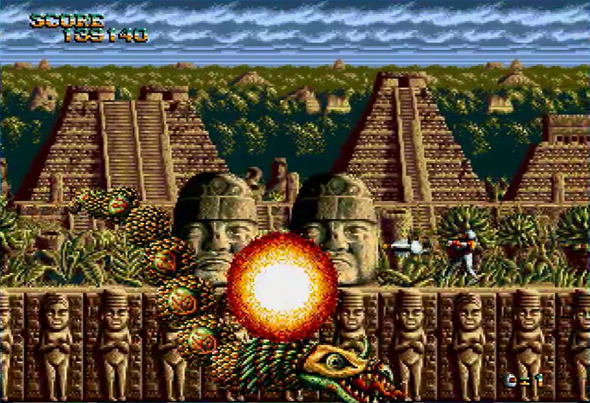 敵を追尾して命中すると広範囲に爆発する、その名も「赤城山ミサイル」。ただ撃つだけでも気分爽快！