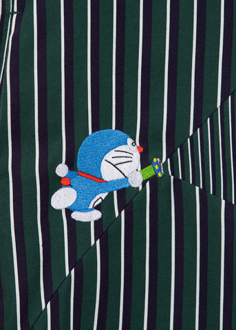 graniph×ドラえもん 長袖シャツ 刺繍 コラボ 入手困難 ネイビー