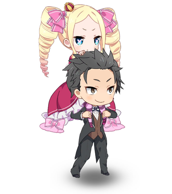 「スバル：お、もう花火上がってるみたいだな。ほら、あそこ！ ベアトリス：人が多くて全然見えやしないのよ。それに、別にベティーは花火なんて――」