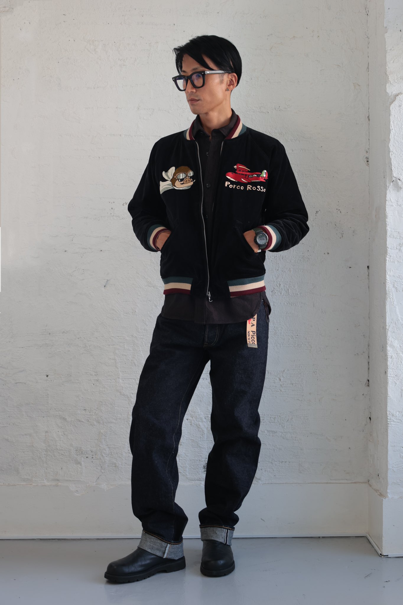 男性モデル：175cm　Lサイズ着用