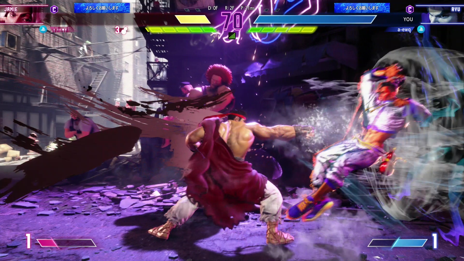 画面端ではガードすらも許されない。壁際の攻防がさらに緊張感を増した