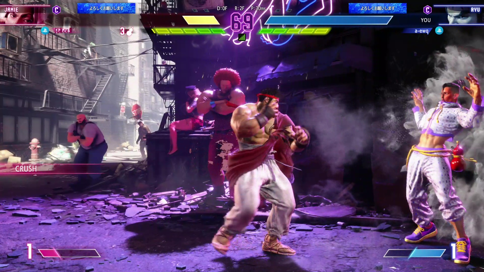 画面端ではガードすらも許されない。壁際の攻防がさらに緊張感を増した