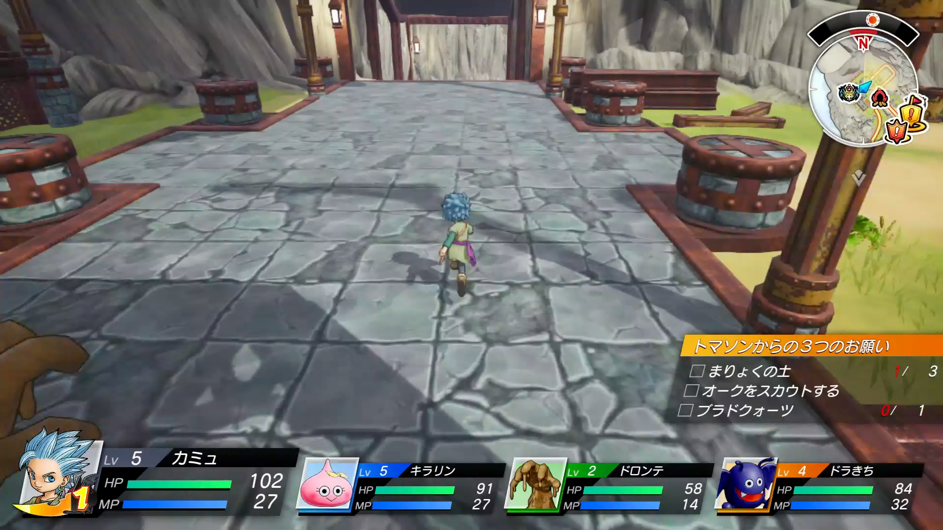 クエストは、冒険中に立ち止まると画面右下に項目が表示されるほか、右上にあるマップにも“！”マークで示される。よほどのことがない限り、行き先に迷うことはないはず。