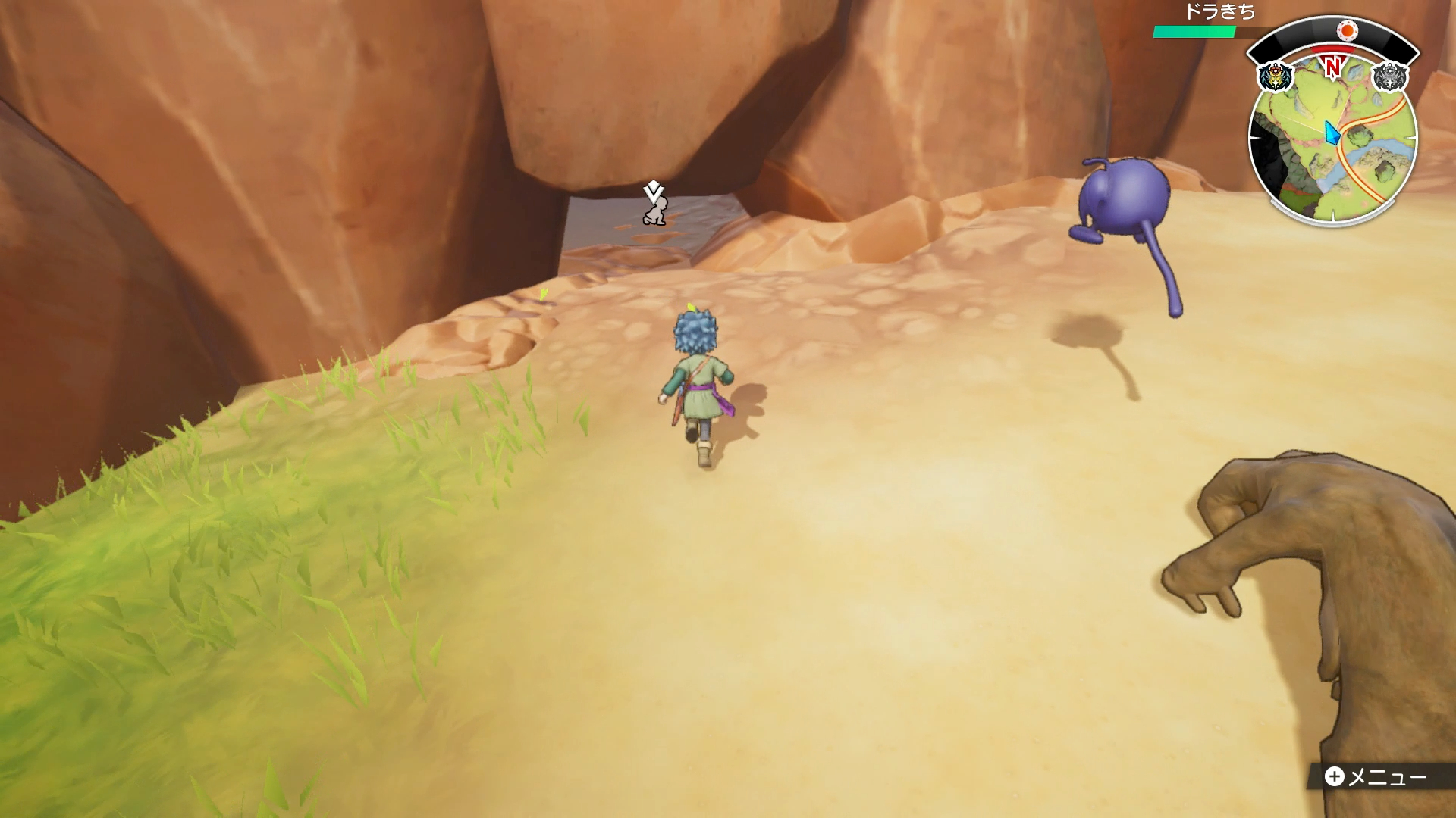 マドハンドの探索れんけいは、狭い場所を通る時にも役立つ。この場所はしゃがむことでも入ることができるが、狭い穴を見つけた時に使うと、その先でお宝を発見することも。