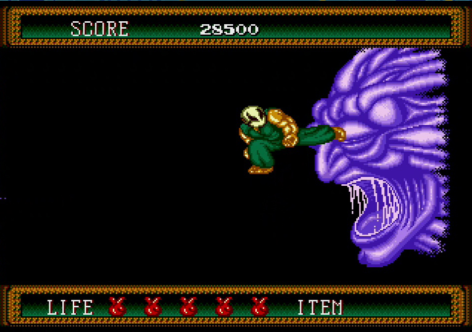 ステージの最後には不気味なボスが待ち受ける