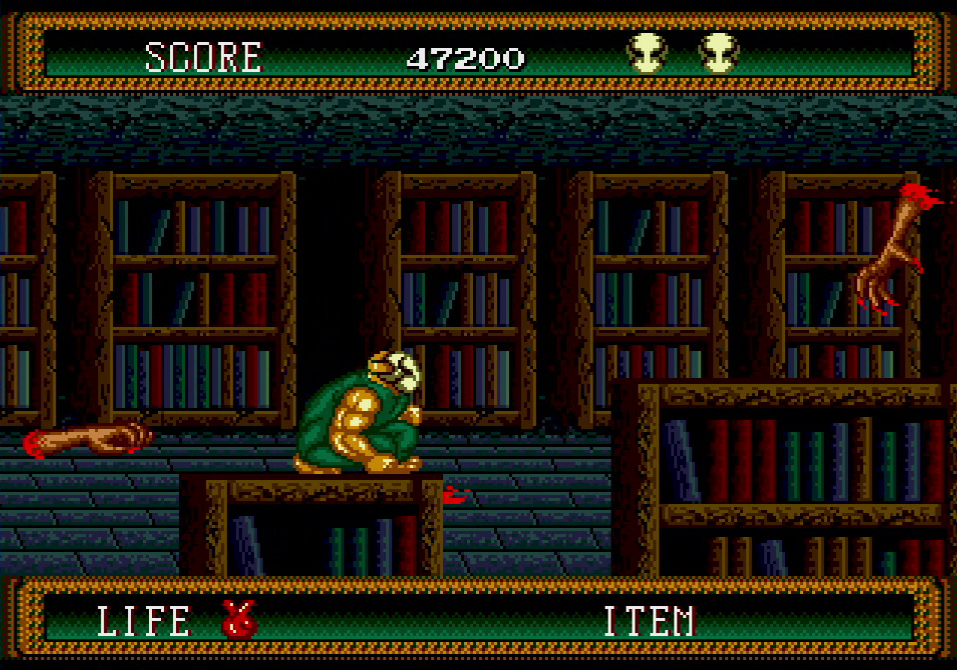 薄暗いステージと不穏なBGMがマッチしてかなり不気味だ