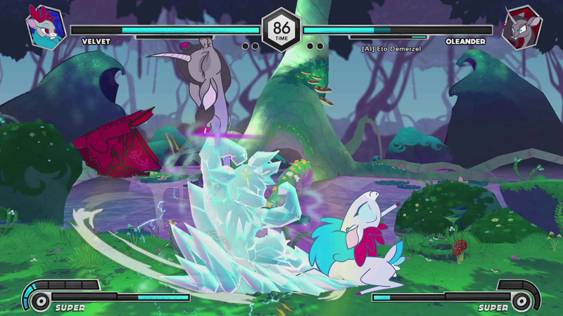 アーケードモードでいろいろなキャラクターたちと対戦