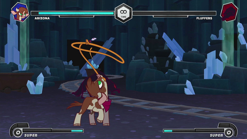 ウシのアリゾナは投げ縄で相手を引き寄せることができる