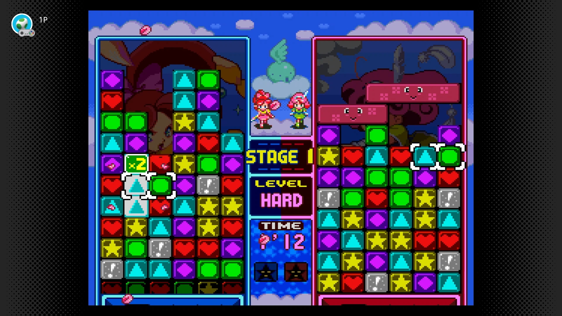 これで2連鎖の出来上がり。従来の落ちものゲームのように先を読んでしっかりと連鎖の準備をしておく必要がなく、パネルが消えている時に消せそうな場所を見つけてパネルを挿し込むだけでよい。落ちものゲームは連鎖が苦手で……という人でも、本作なら連鎖の楽しさを味わえるはずだ