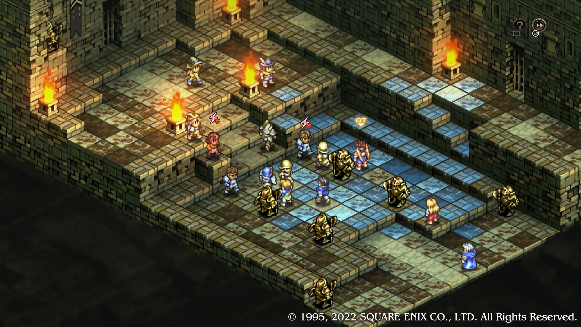 通常の状態。敵味方ユニットも区別しにくい上に今どの敵を狙っているのか、誰が狙われているのかなどもわかりにくい