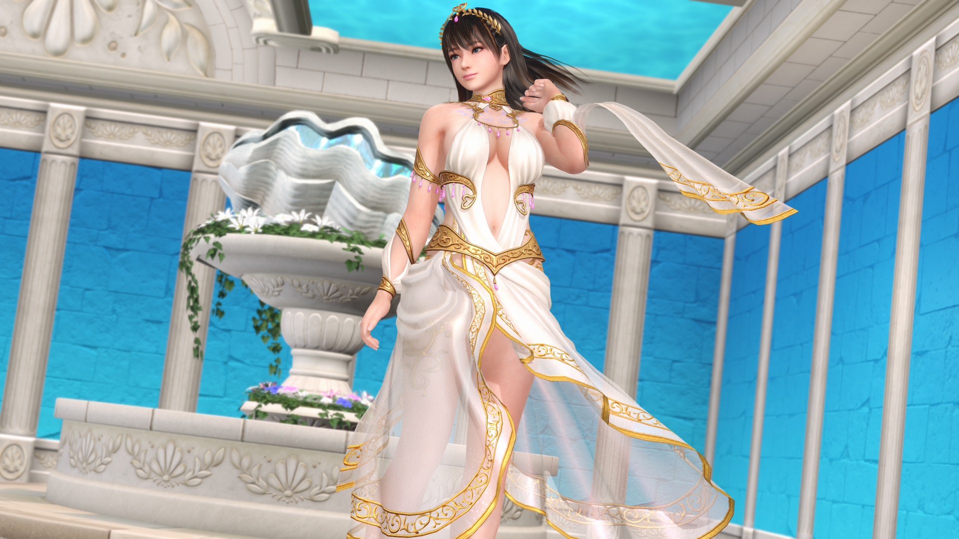 5周年アニバーサリーコーデ「デア・マリーナ」。ヴィーナスにぴったりな華やかな水着だ