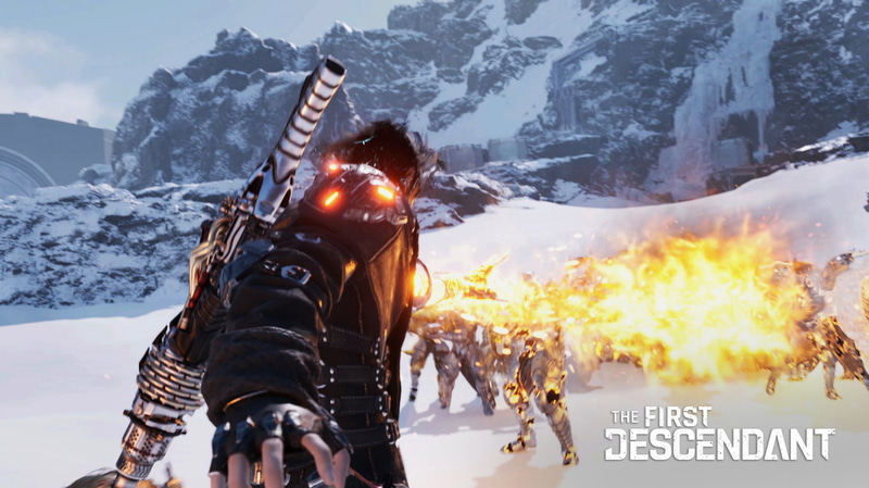 火のスキルで敵を攻撃。敵に囲まれてしまった場合などは広範囲に効果があるスキルを使うのが有効。状況に応じて銃器での攻撃とスキル発動を使いわけよう