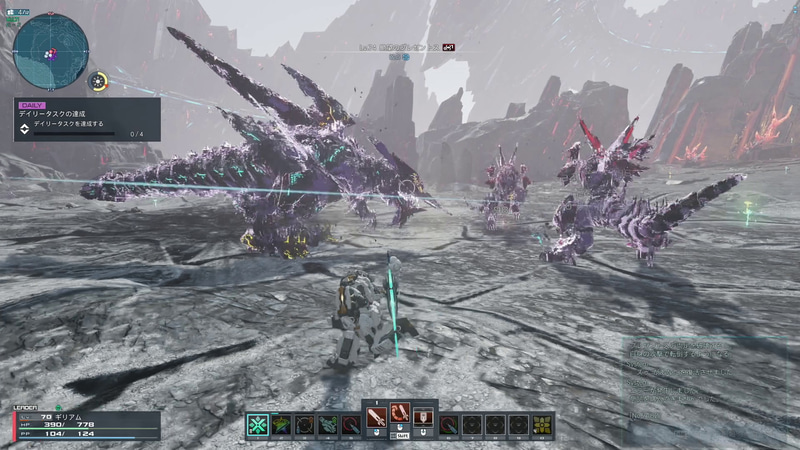 中ボス級の「リーコンギガンツ」との戦いは緊急クエスト並みの戦闘だ