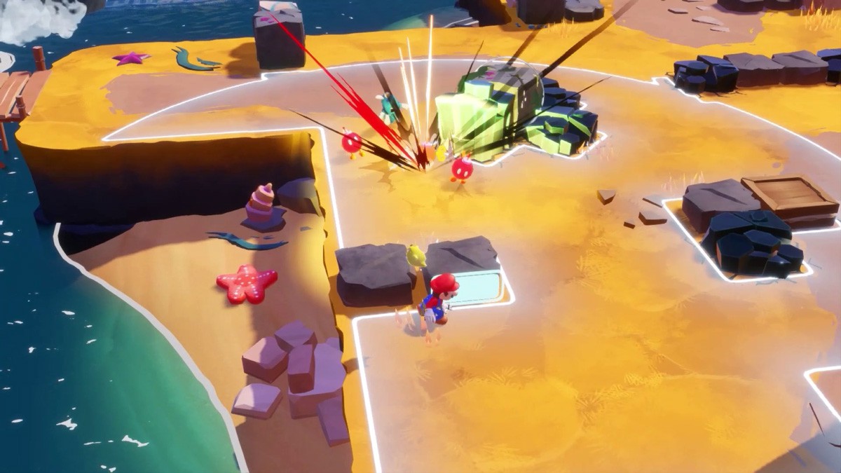 投げたボムへいと、投げた先にいた3体の敵を撃破！