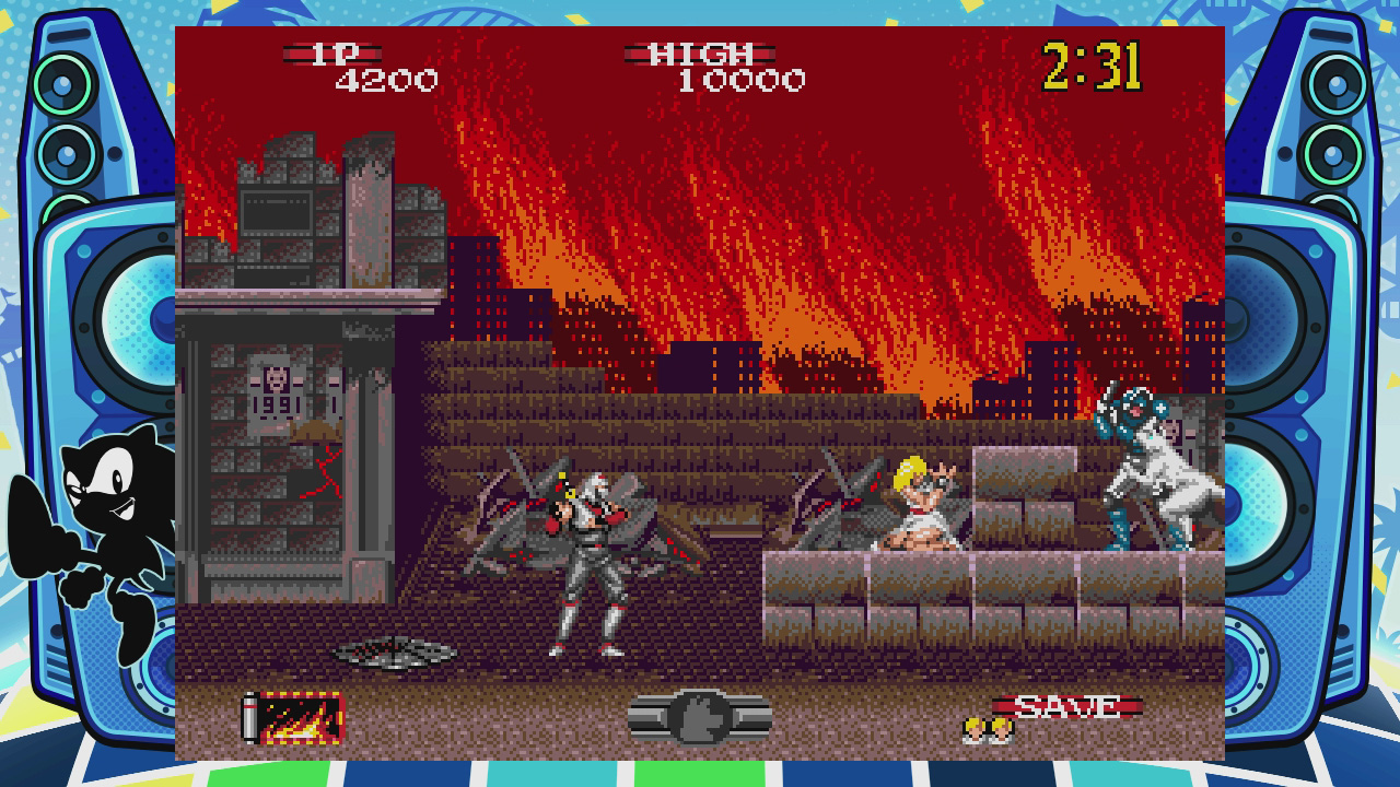 ハヤテが下へと落ちていくボーナスステージも斬新。パーフェクトを取るとなんと3upだ