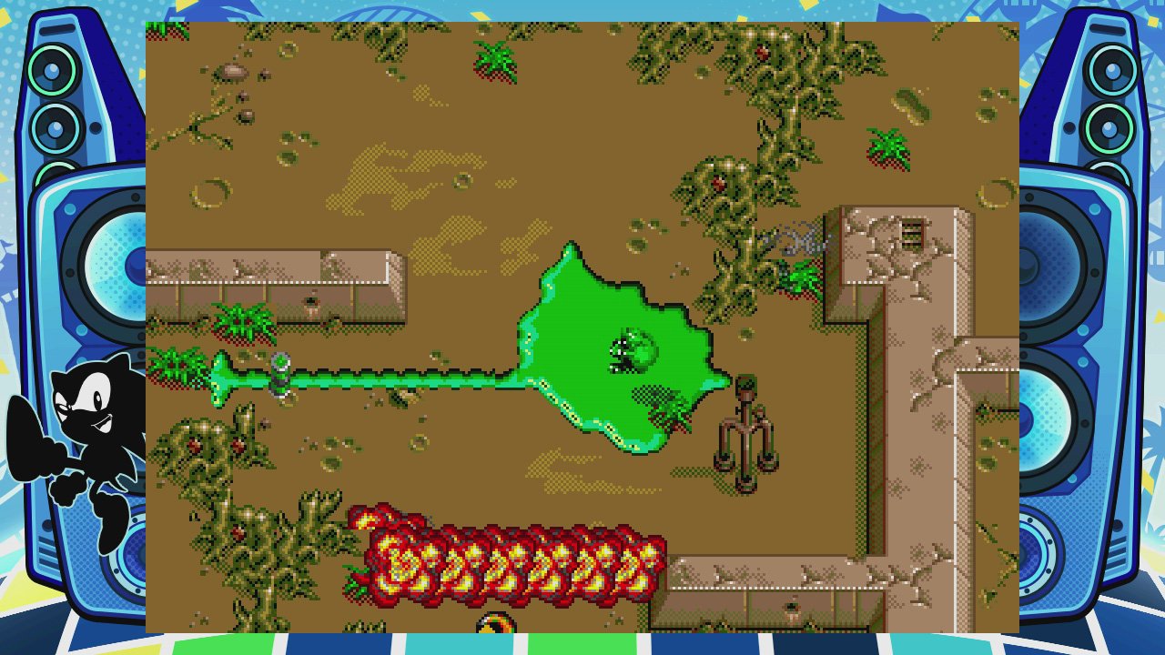 液体の主人公は熱や排水溝が弱点で、傾斜を登るのも苦手だ。ステージはルートが分岐するなど複雑な構成で、ゲーム自体も難易度が高い