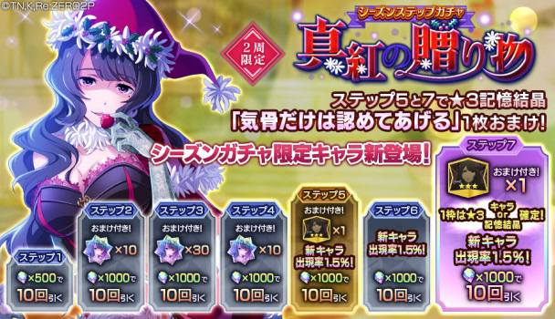 「シーズンステップガチャ【真紅の贈り物】」