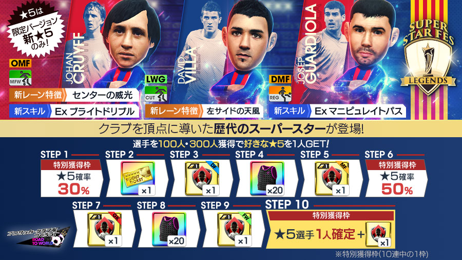 「SUPER STAR FES LEGENDS」の特典付きスカウト