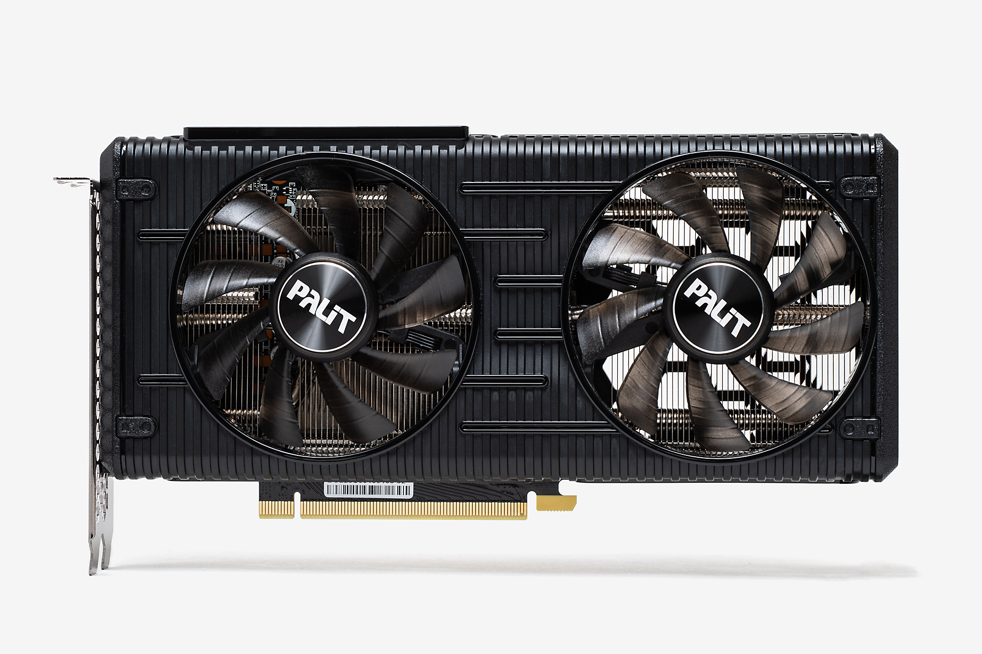 「RTX 3060 Dual」の表面。ファンは2つで、カード長は245mmである
