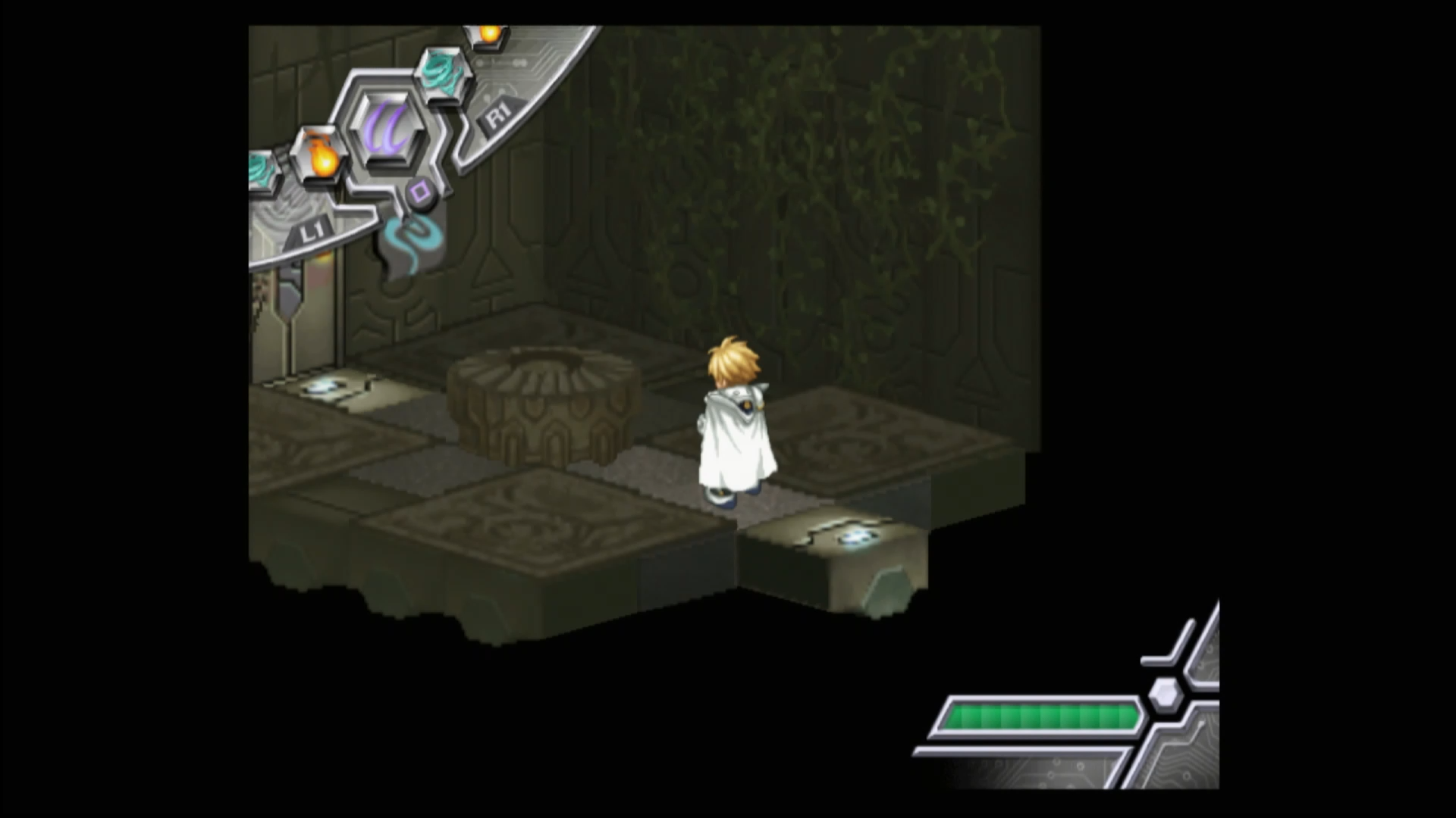 画面右下に見えるゲージ・エンカウントバーが緑のうちはなかなか敵に出会わないが、移動すると黄色から赤に変化していき、戦闘が発生する確率が徐々に高くなる